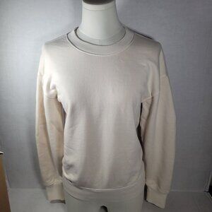 Madewell Womens Cream Crewneck Sweatshirt XXS Cotton Blend Casual Pullover